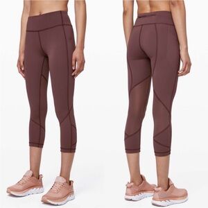 Lululemon Pace Rival Crop *22" Cherry Cola Leggings SZ 2